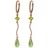 Image 1 : Genuine 3.5 ctw Peridot Earrings Jewelry 14KT Rose Gold - REF-33H8X
