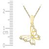 Image 2 : 0.07 CTW Diamond Butterfly Bug Pendant 10KT Yellow Gold - REF-7F4N