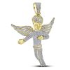 Image 1 : 2.15 CTW Mens Diamond Angel Wings Charm Pendant 10KT Yellow Gold - REF-104W9K