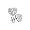 Image 1 : 0.20 CTW Diamond Heart Earrings 10KT White Gold - REF-22N4F