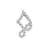 Image 1 : 0.10 CTW Diamond Small Half-note Music Pendant 14KT White Gold - REF-13X4Y
