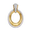 Image 1 : 0.15 CTW Diamond Outline Oval Pendant 10KT Yellow Gold - REF-18M2H