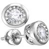 Image 1 : 0.11 CTW Diamond Solitaire Illusion-set Stud Earrings 10KT White Gold - REF-10Y5X