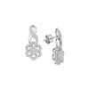 Image 1 : 0.99 CTW Diamond Flower Screwback Earrings 14KT White Gold - REF-97M4H