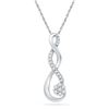 Image 1 : 0.16 CTW Diamond Infinity Cluster Pendant 10KT White Gold - REF-18X2Y