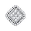 Image 1 : 0.25 CTW Diamond Diagonal Square Cluster Pendant 10KT White Gold - REF-18M2H