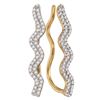Image 1 : 0.25 CTW Diamond Double Two Row Climber Earrings 10KT Yellow Gold - REF-22X4Y