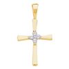 Image 1 : 0.05 CTW Diamond Simple Cross Pendant 10KT Yellow Gold - REF-6H2M
