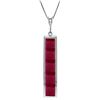 Genuine 2.5 ctw Ruby Necklace Jewelry 14KT White Gold - REF-43R6P