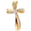 Image 1 : 0.25 CTW Diamond Cross Faith Pendant 14KT Yellow Gold - REF-16X4Y