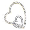 Image 1 : 0.33 CTW Diamond Double Linked Heart Pendant 10KT Yellow Two-tone Gold - REF-22H4M