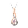 Image 1 : 0.30 CTW Created Morganite Teardrop Pendant 10KT Rose Gold - REF-14Y9X