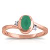 Image 1 : Genuine 0.51 ctw Emerald & Diamond Ring Jewelry 14KT Rose Gold - REF-32K3V
