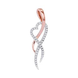 0.12 CTW Diamond Heart Love Pendant 10KT Rose Gold - REF-11K2W