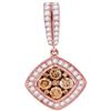 Image 1 : 1 CTW Cognac-brown Color Diamond Diagonal Pendant 14KT Rose Gold - REF-97Y4X
