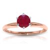 Image 1 : Genuine 0.65 ctw Ruby Ring Jewelry 14KT Rose Gold - REF-28M5T