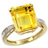 Image 1 : Natural 5.42 ctw Citrine & Diamond Engagement Ring 10K Yellow Gold - REF-57X3A
