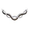 Image 1 : 0.31 CTW Cognac-brown Color Diamond Infinity Pendant 10KT White Gold - REF-52H4M