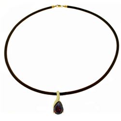 Genuine 4.7 ctw Garnet Necklace Jewelry 14KT White Gold - REF-49A2K