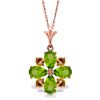 Genuine 2.43 ctw Peridot & Citrine Necklace Jewelry 14KT Rose Gold - REF-29A7K