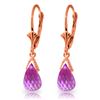 Genuine 4.5 ctw Pink Topaz Earrings Jewelry 14KT Rose Gold - REF-24Y3F