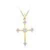 Image 1 : 0.25 CTW Diamond Cross Pendant 10KT Yellow Gold - REF-24Y2X