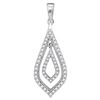 Image 1 : 0.25 CTW Diamond Oblong Nested Oval Pendant 10KT White Gold - REF-22M4H
