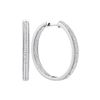 Image 1 : 1 CTW Diamond Hoop Earrings 10KT White Gold - REF-75F2N