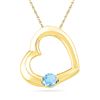 0.15 CTW Created Blue Topaz Heart Pendant 10KT Yellow Gold - REF-7F4N