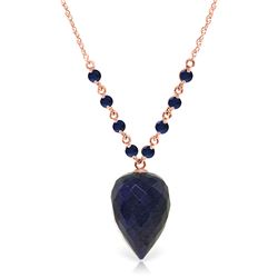 Genuine 14 ctw Sapphire Necklace Jewelry 14KT Rose Gold - REF-42M2T