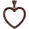 0.20 CTW Red Color Diamond Heart Love Pendant 10KT Rose Gold - REF-26Y3X