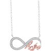 Image 1 : 0.10 CTW Diamond Infinity Hope Rose-tone Pendant 10KT White Gold - REF-19M4H