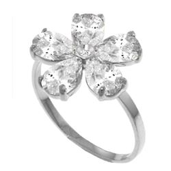 Genuine 2.22 ctw White Topaz & Diamond Ring Jewelry 14KT White Gold - REF-35R9P