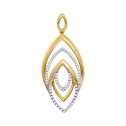 0.20 CTW Diamond Geometric Oval Pendant 10KT Yellow Gold - REF-25N4F