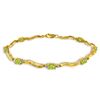 Image 1 : Genuine 2.01 ctw Peridot & Diamond Bracelet Jewelry 14KT Yellow Gold - REF-76N7R