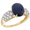 Natural 2.75 ctw blue-sapphire & Diamond Engagement Ring 14K Yellow Gold - REF-118H9W