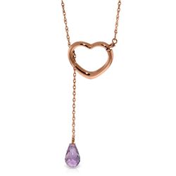 Genuine 2.25 ctw Amethyst Necklace Jewelry 14KT Rose Gold - REF-32X9M