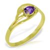 Genuine 0.30 CTW Amethyst Ring Jewelry 14KT Yellow Gold - REF-30V5W