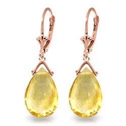 Genuine 10.20 ctw Citrine Earrings Jewelry 14KT Rose Gold - REF-28M9T