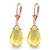 Genuine 10.20 ctw Citrine Earrings Jewelry 14KT Rose Gold - REF-28M9T