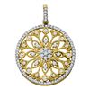 Image 1 : 0.50 CTWDiamond Antique-style Circle Pendant 10KT Yellow Gold - REF-37K5W