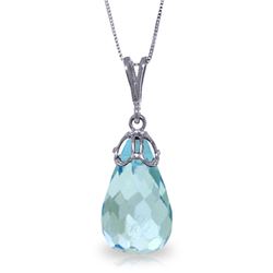 Genuine 10.25 ctw Blue Topaz Necklace Jewelry 14KT White Gold - REF-25P3H