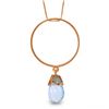 Genuine 3 ctw Blue Topaz Necklace Jewelry 14KT Rose Gold - REF-24K4V