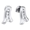0.30 CTW Diamond Journey Stud Earrings 14KT White Gold - REF-41F9N