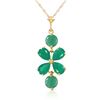 Genuine 3.15 ctw Emerald Necklace Jewelry 14KT Yellow Gold - REF-41M2T