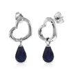 Genuine 6.6 ctw Sapphire Earrings Jewelry 14KT White Gold - REF-47F2Z