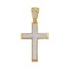 0.50 CTWMens Diamond Roman Cross Charm Pendant 10KT Yellow Gold - REF-56K2W