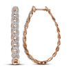 Image 1 : 0.50 CTWDiamond Hoop Earrings 10KT Rose Gold - REF-52F4N