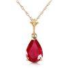 Image 1 : Genuine 1.75 ctw Ruby Necklace Jewelry 14KT Yellow Gold - REF-25X2M