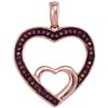 Image 1 : 0.12 CTW Red Color Diamond Nested Double Heart Pendant 10KT Rose Gold - REF-14H9M